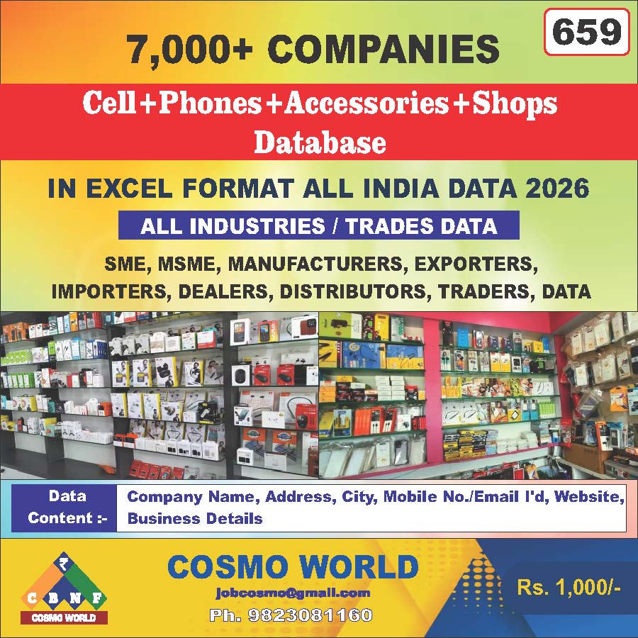 659. Cell, Phones, Accessories, Shops Data