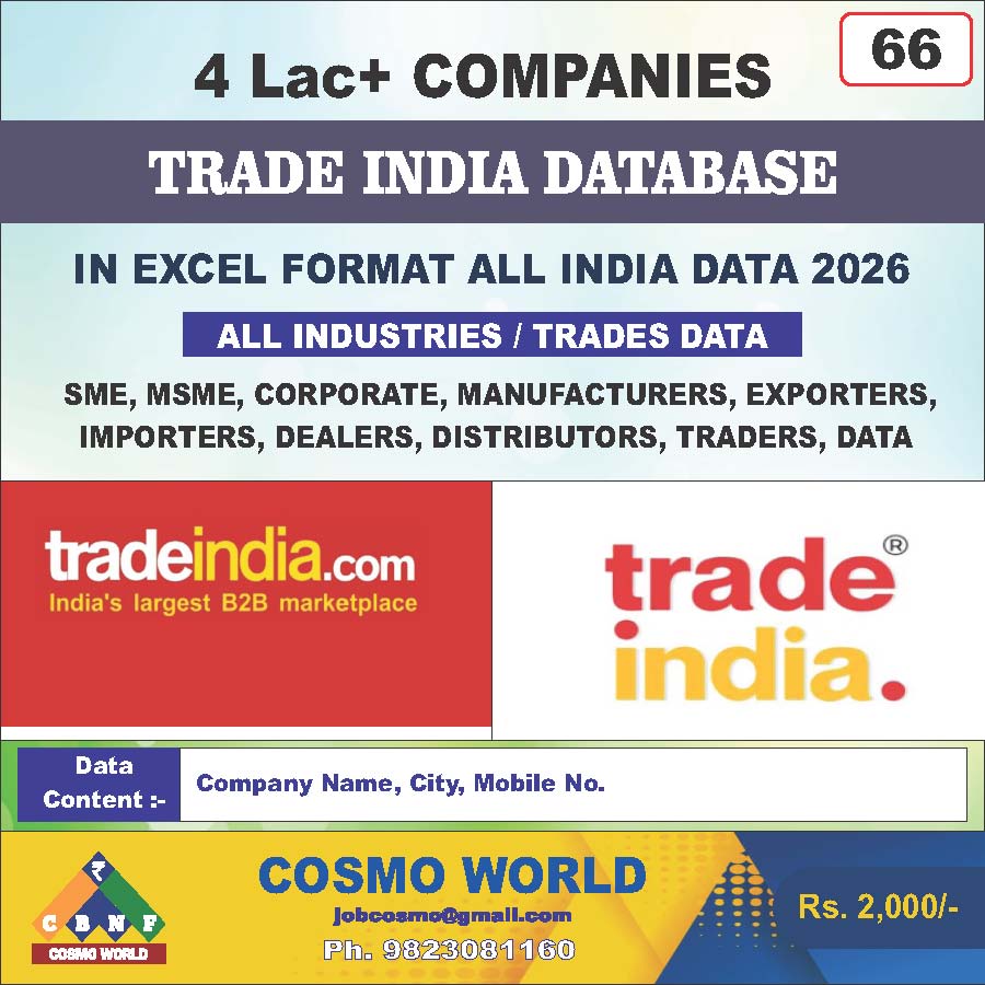 Trade India Database by CosmoDatabase — B2B Contact List with Emails and Phone Numbers