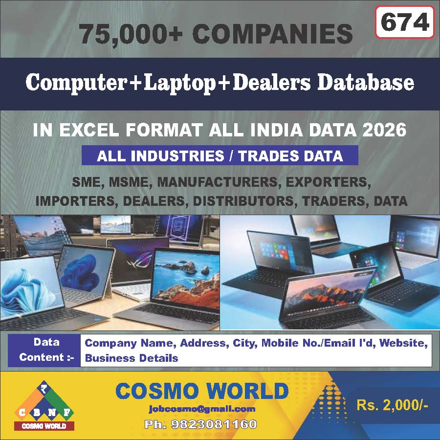 674. Computer, Laptop, Dealers Data