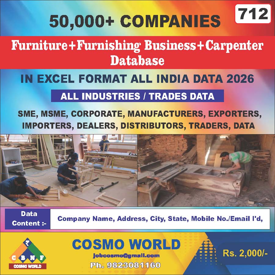 712. Furniture+Furnishing Business+Carpenter Data