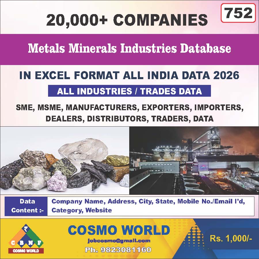 752. Metals Minerals Industries Data