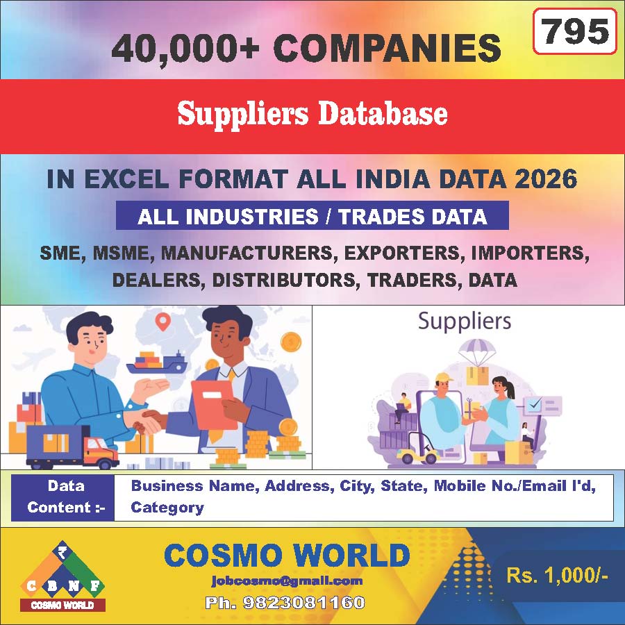 795. Suppliers Database