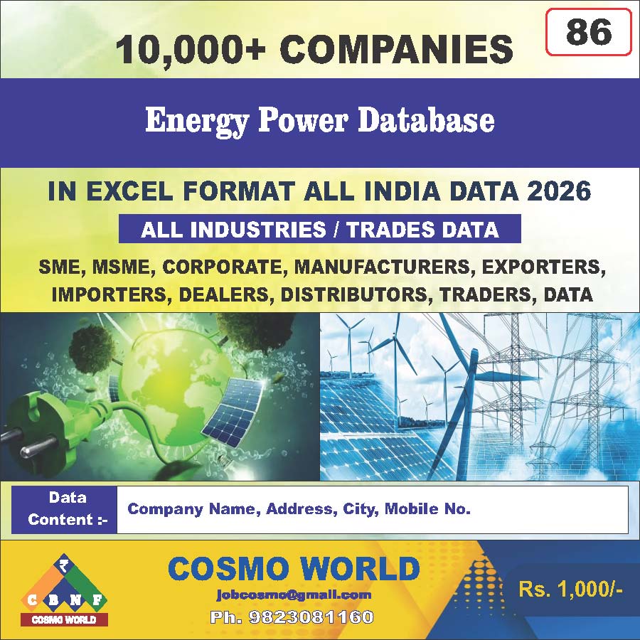 Energy Power Database by CosmoDatabase — B2B Contact List with Emails and Phone Numbers