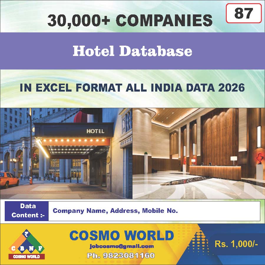 Hotel Database by CosmoDatabase — B2B Contact List with Emails and Phone Numbers