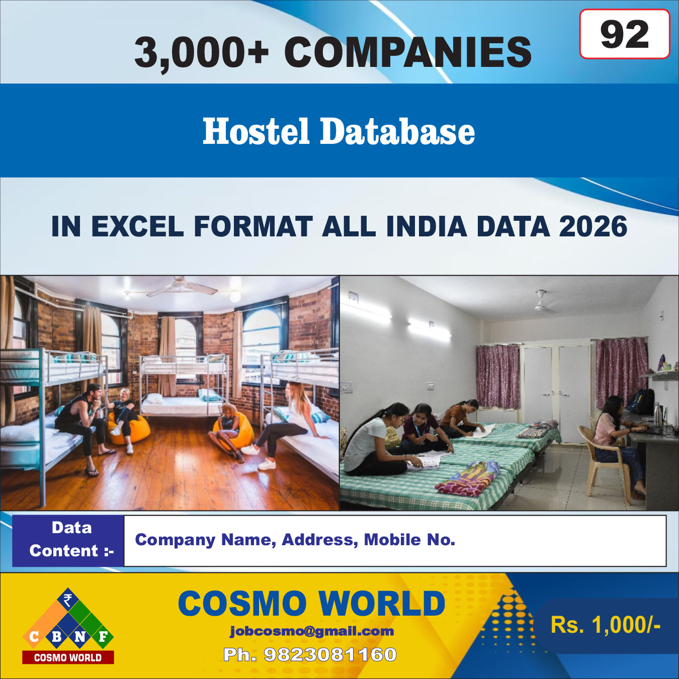 Hostel Database by CosmoDatabase — B2B Contact List with Emails and Phone Numbers