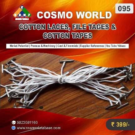 095 PROJECT PROFILE ON COTTON LACES, FILE TAGES & COTTON TAPES | Detailed DPR for Bank Loan, MSME & Business Setup