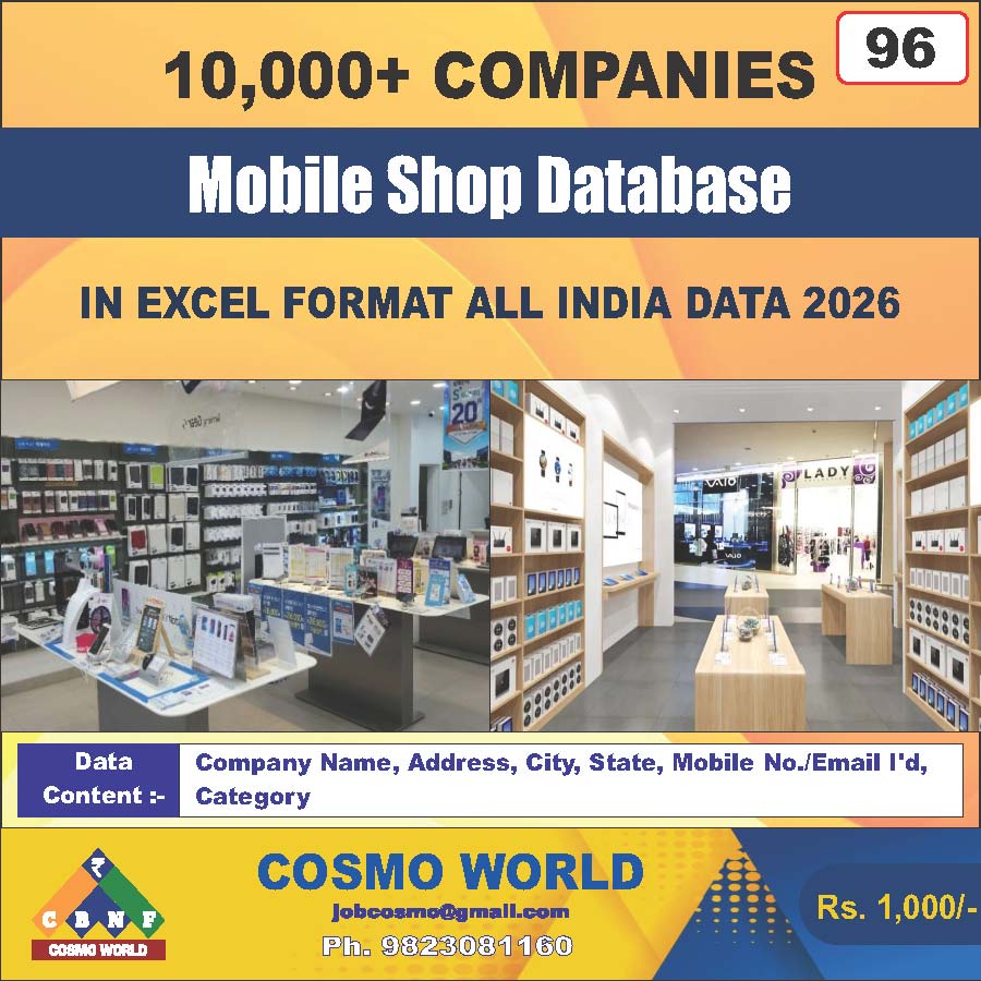 Mobile Shop Database by CosmoDatabase — B2B Contact List with Emails and Phone Numbers